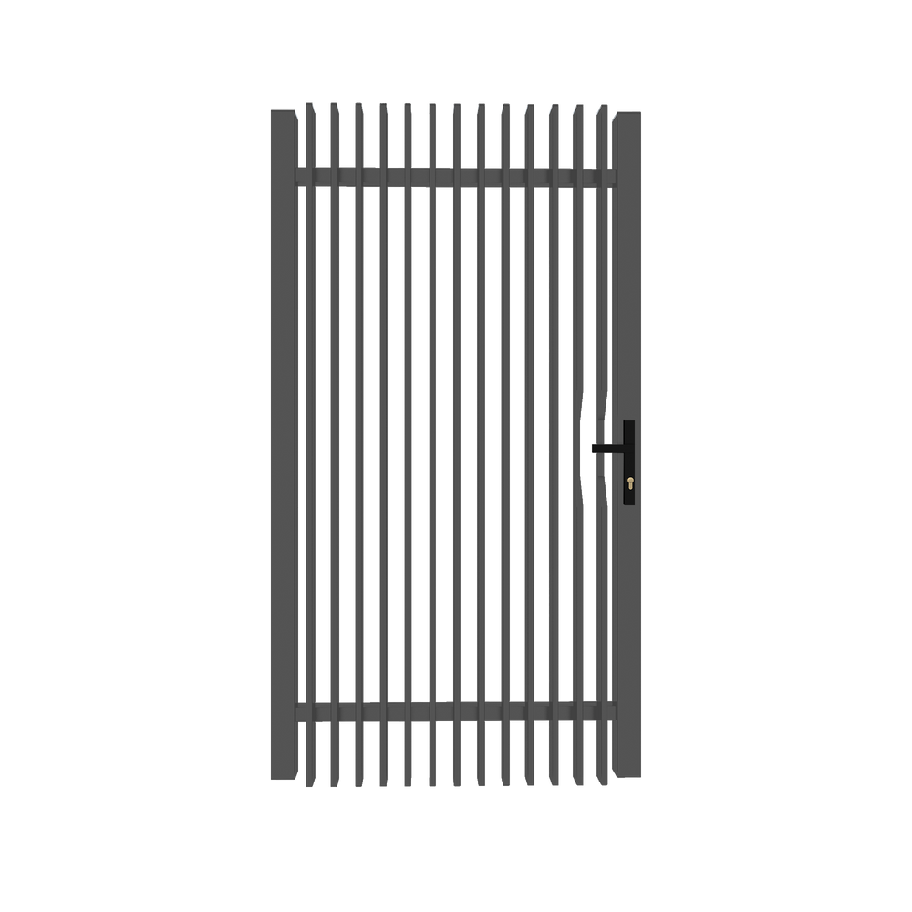 Welded Aluminum Blade Style Pedestrian Gate with Lock