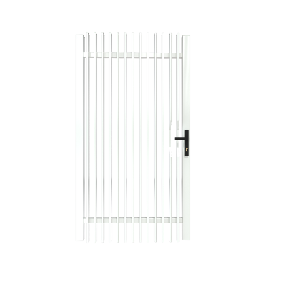 Welded Aluminum Blade Style Pedestrian Gate with Lock