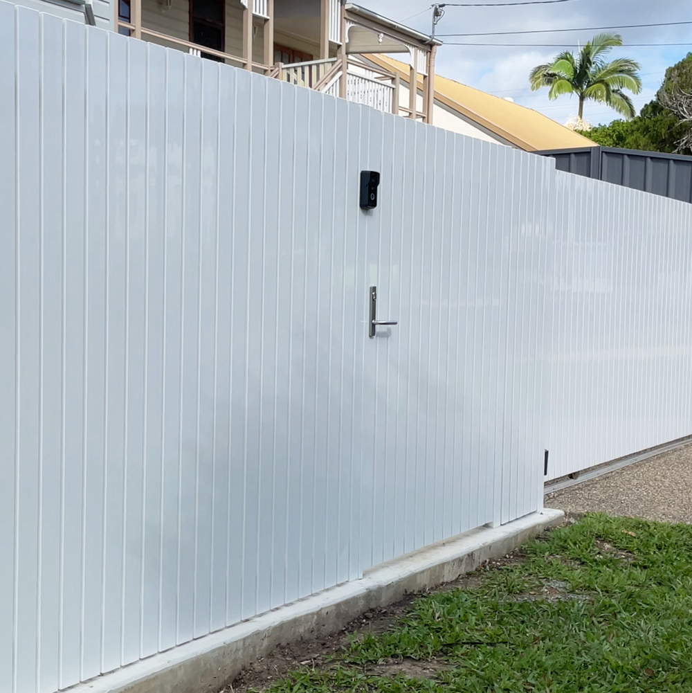 DIY vertical picket pedestrian gate no lock white