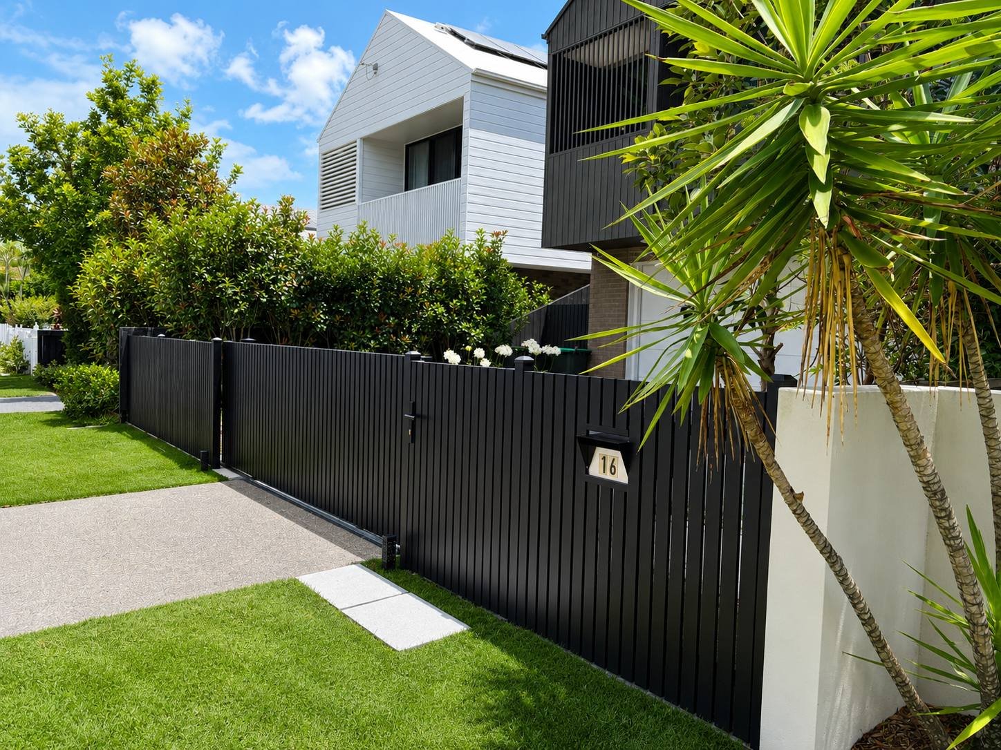 DIY vertical picket style pedestrian gate