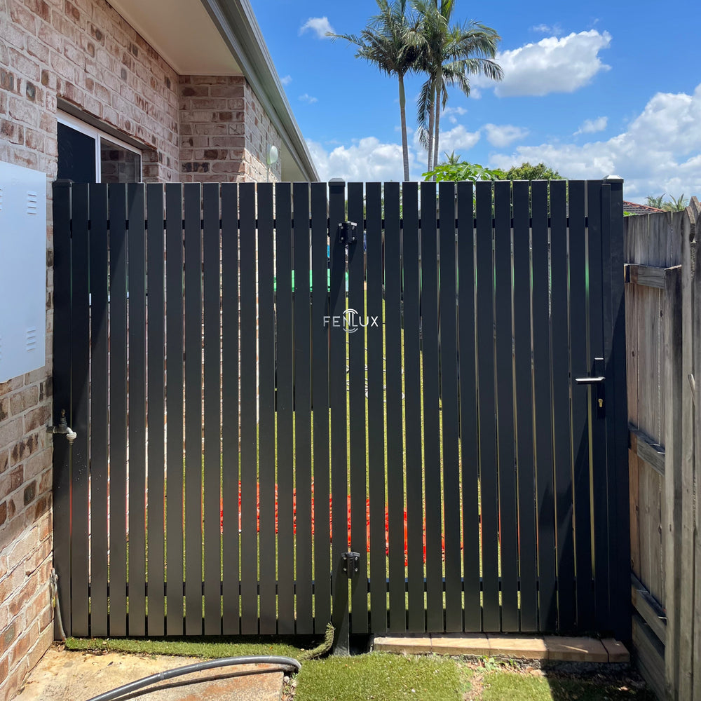 DIY vertical picket pedestrian gate with lock