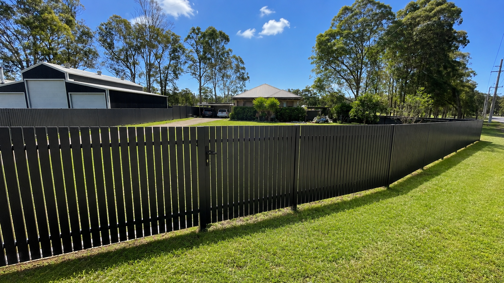 modern style DIY vertical picket pedestrain gate