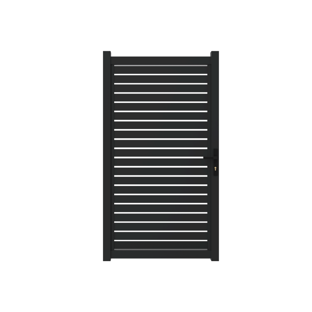 DIY Aluminum Horizontal Slats Pedestrian Gate with lock