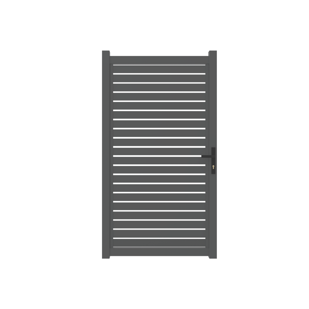 DIY Aluminum Horizontal Slats Pedestrian Gate with lock