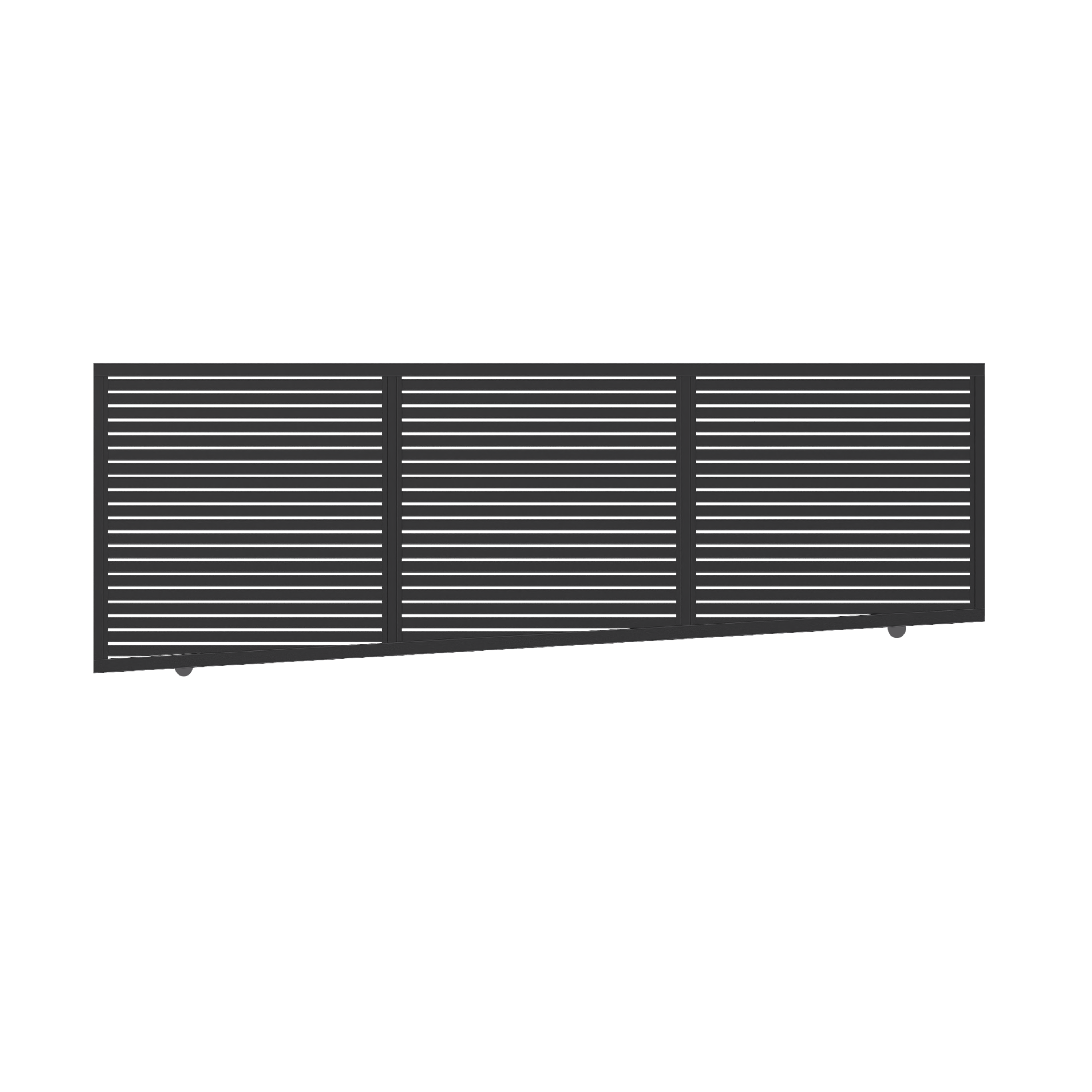 Horizontal Slat Sliding Gate | Raked Bottom Gate for Sloped Driveways ...