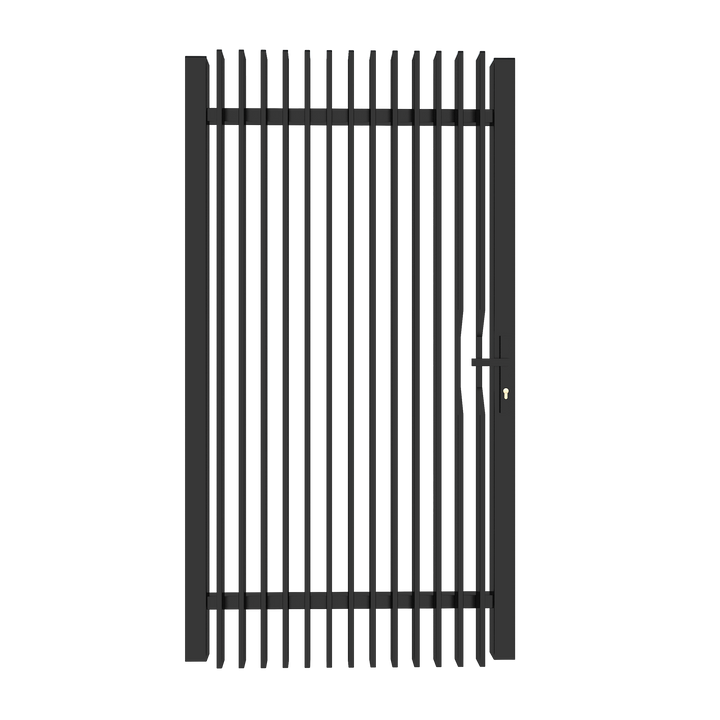 Welded Aluminum Blade Style Pedestrian Gate with Lock