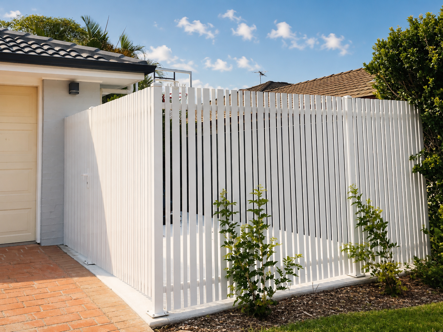 modern style combo vertical picket fence panel