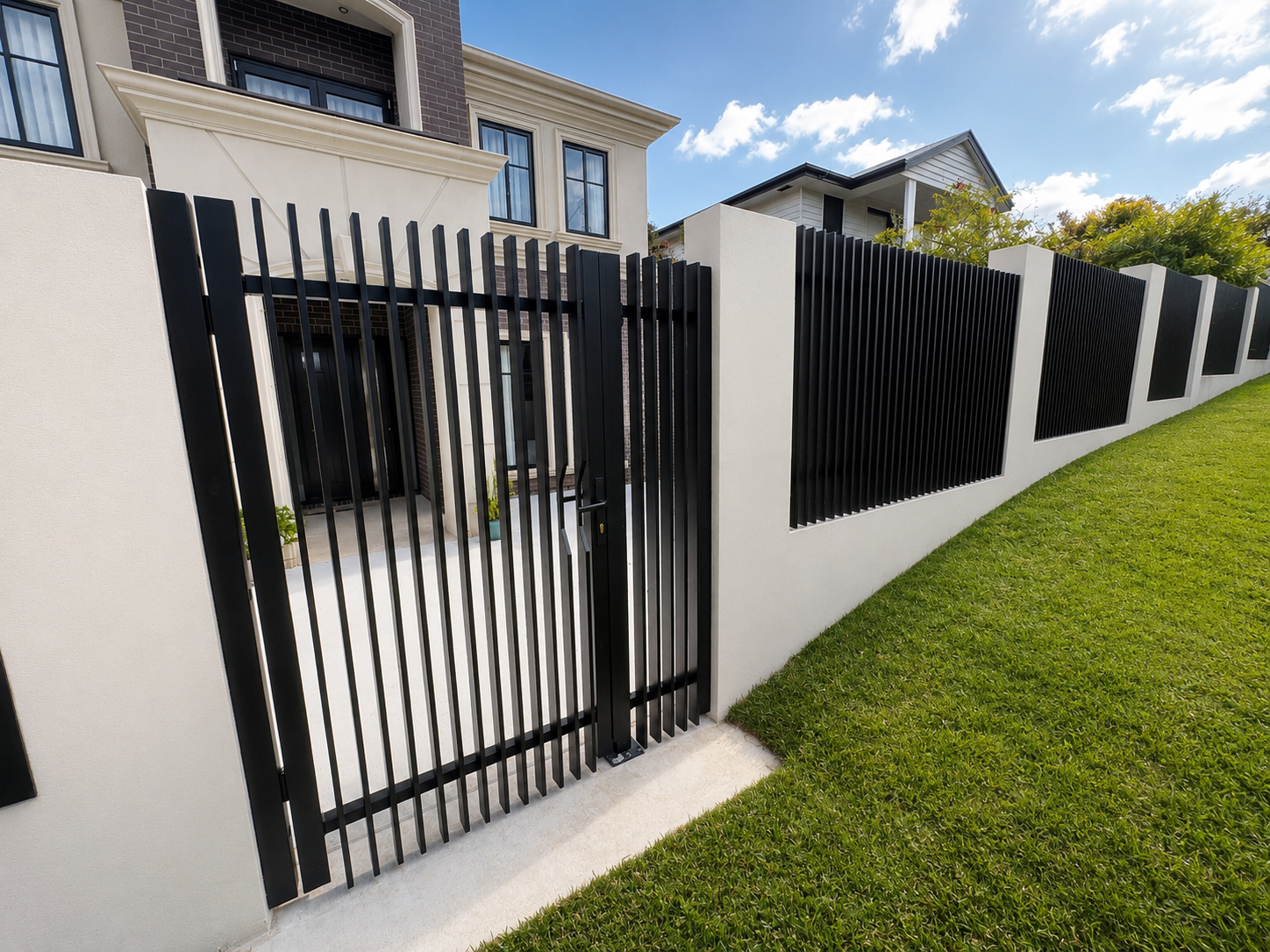 vertical blade style pedestrian gate