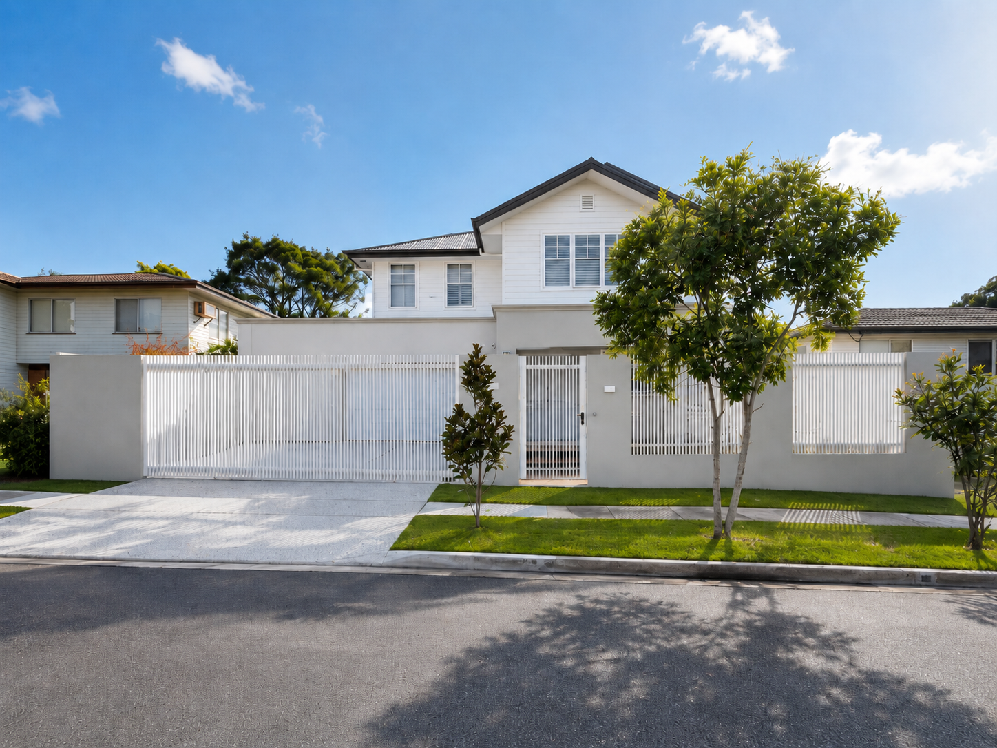 modern style vertical blade fence panel