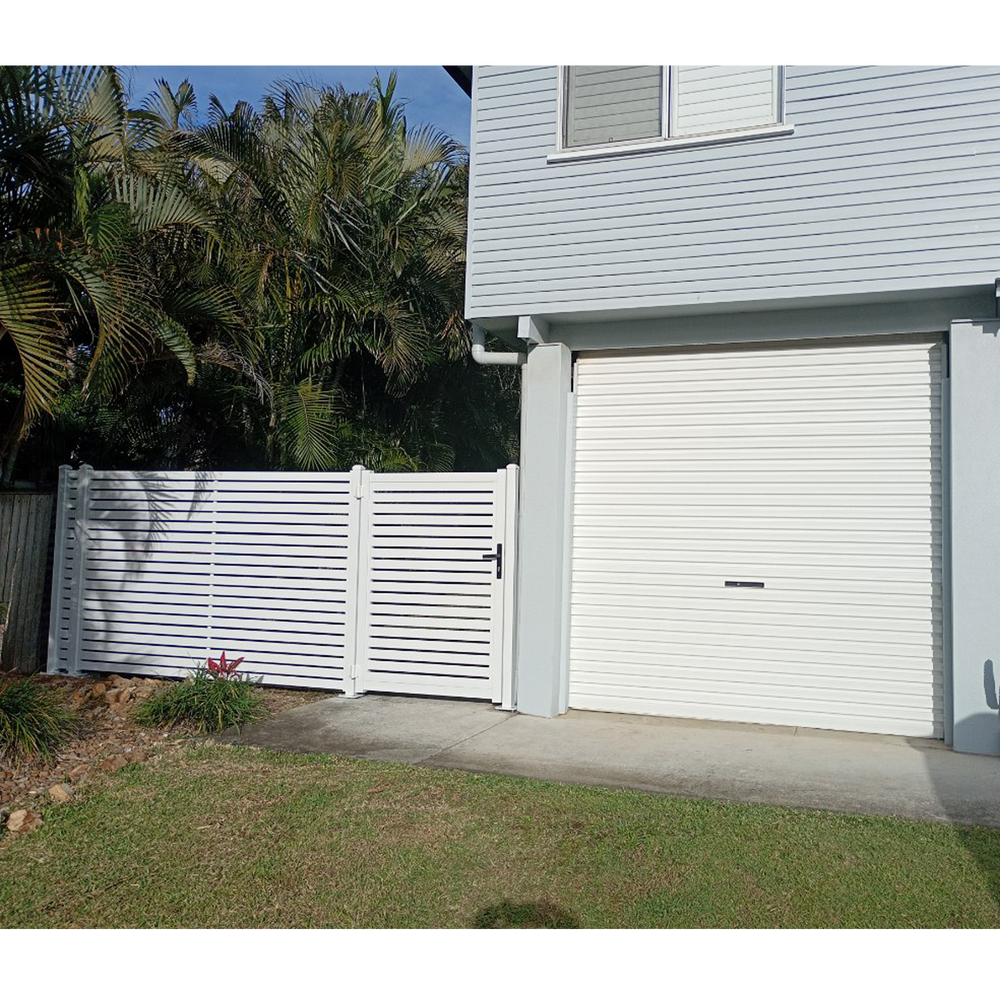 DIY house side horizontal slats pedestrian gate