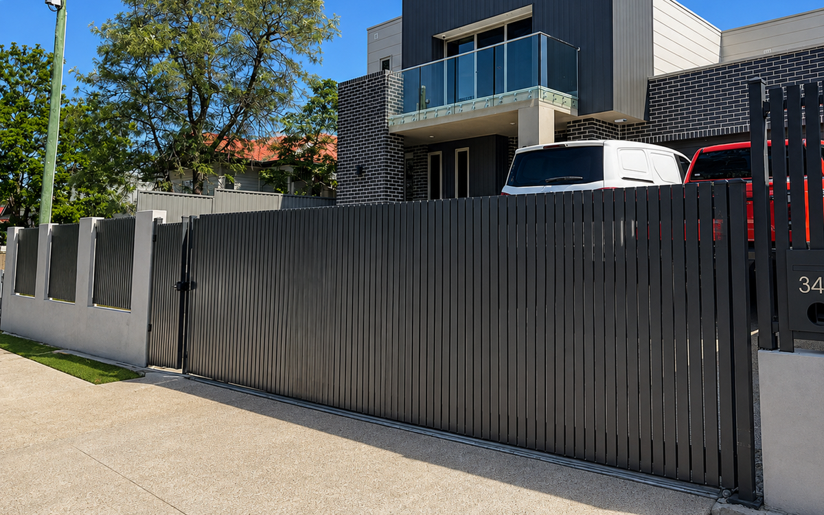 vertical picket sliding gate
