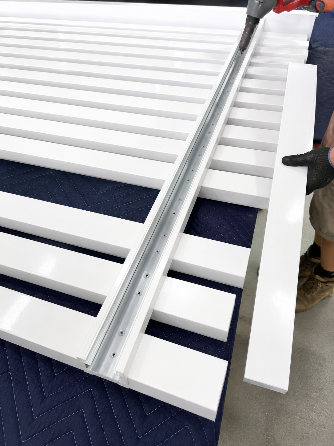 vertical batten style pedestrian gate