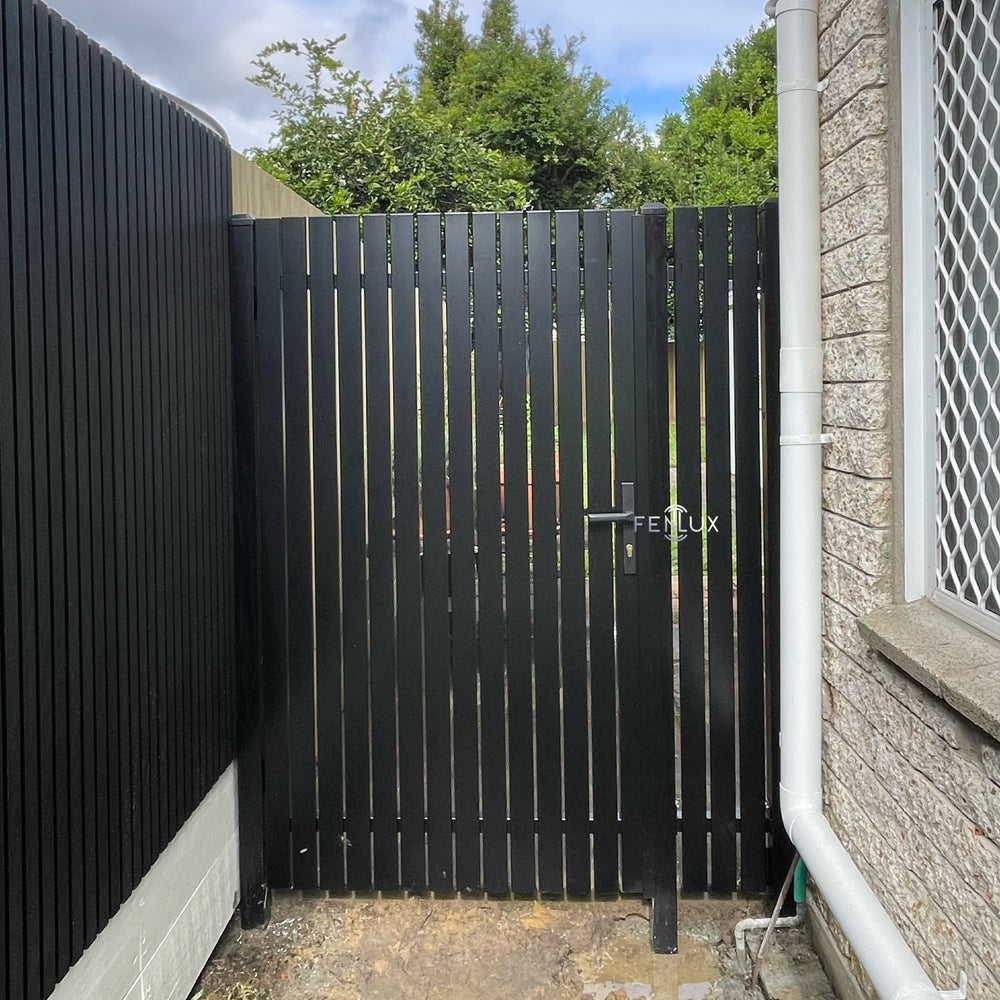 welded vertical picket pedestrian gate